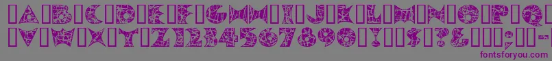 フォントPollockmf – 紫色のフォント、灰色の背景