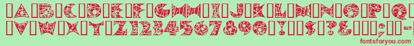 Pollockmf Font – Red Fonts on Green Background