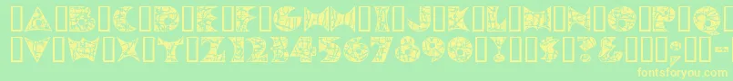 Pollockmf Font – Yellow Fonts on Green Background