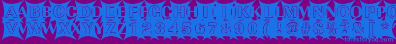 ImperialblazeRegular-Schriftart – Blaue Schriften auf violettem Hintergrund