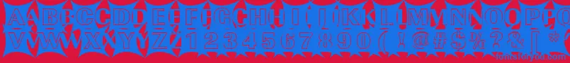ImperialblazeRegular Font – Blue Fonts on Red Background