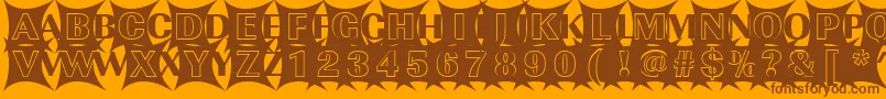 Fonte ImperialblazeRegular – fontes marrons em um fundo laranja