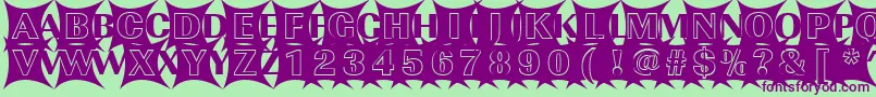 ImperialblazeRegular Font – Purple Fonts on Green Background