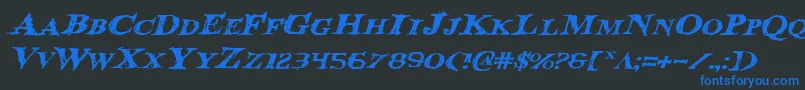 Bloodcrowei Font – Blue Fonts on Black Background