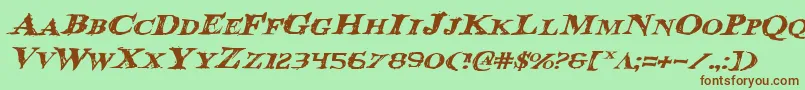 Bloodcrowei Font – Brown Fonts on Green Background