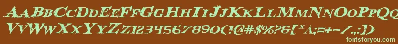 Bloodcrowei Font – Green Fonts on Brown Background