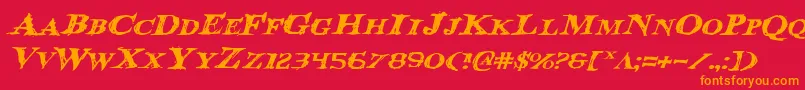 Bloodcrowei Font – Orange Fonts on Red Background