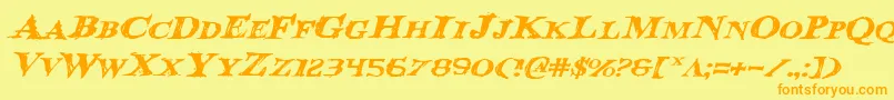 Bloodcrowei Font – Orange Fonts on Yellow Background