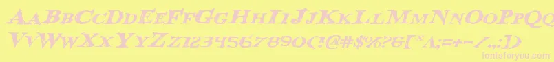 Bloodcrowei Font – Pink Fonts on Yellow Background