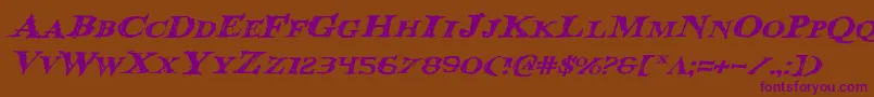 Bloodcrowei Font – Purple Fonts on Brown Background