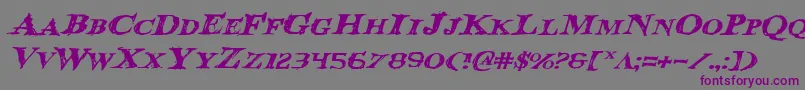 Bloodcrowei-fontti – violetit fontit harmaalla taustalla