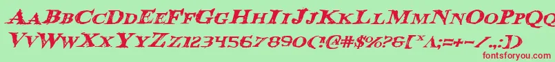 Bloodcrowei Font – Red Fonts on Green Background