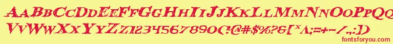 Bloodcrowei Font – Red Fonts on Yellow Background