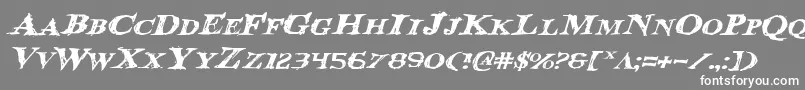 フォントBloodcrowei – 灰色の背景に白い文字