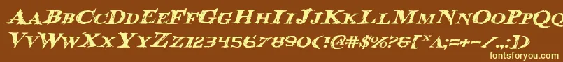 Bloodcrowei-fontti – keltaiset fontit ruskealla taustalla