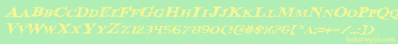 Bloodcrowei Font – Yellow Fonts on Green Background