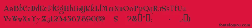フォントShangrilanf – 赤い背景に黒い文字
