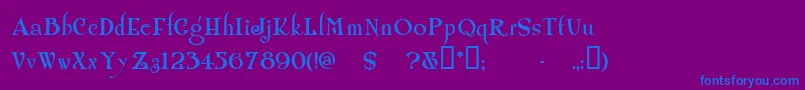 Shangrilanf Font – Blue Fonts on Purple Background