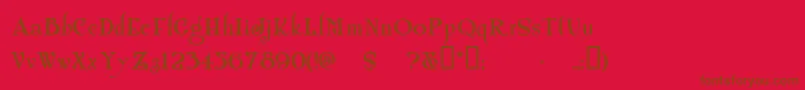 Shangrilanf Font – Brown Fonts on Red Background