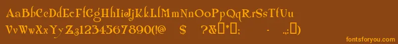 Shangrilanf Font – Orange Fonts on Brown Background