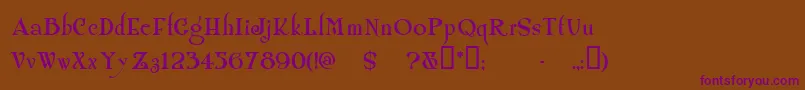 Shangrilanf-fontti – violetit fontit ruskealla taustalla