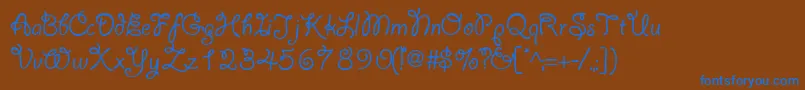 フォントLariatlight – 茶色の背景に青い文字
