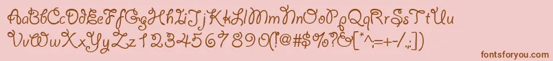 Lariatlight Font – Brown Fonts on Pink Background
