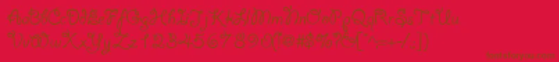 Lariatlight-Schriftart – Braune Schriften auf rotem Hintergrund