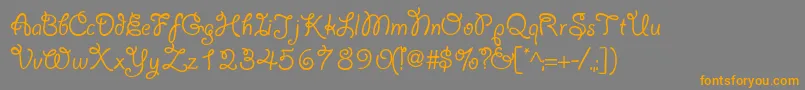 Lariatlight Font – Orange Fonts on Gray Background