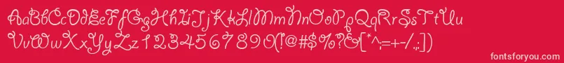 Lariatlight-Schriftart – Rosa Schriften auf rotem Hintergrund