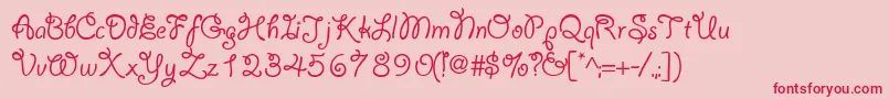 Lariatlight Font – Red Fonts on Pink Background