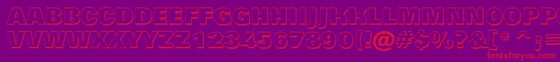 Grotic9-Schriftart – Rote Schriften auf violettem Hintergrund