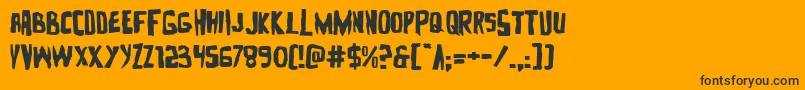 Zakensteinexpand-Schriftart – Schwarze Schriften auf orangefarbenem Hintergrund
