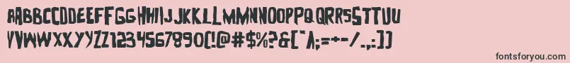 Zakensteinexpand-Schriftart – Schwarze Schriften auf rosa Hintergrund