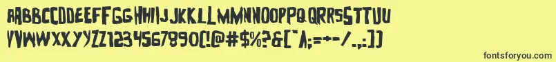 Шрифт Zakensteinexpand – чёрные шрифты на жёлтом фоне