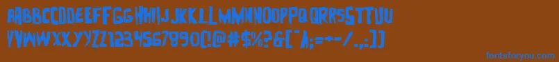 Zakensteinexpand-fontti – siniset fontit ruskealla taustalla