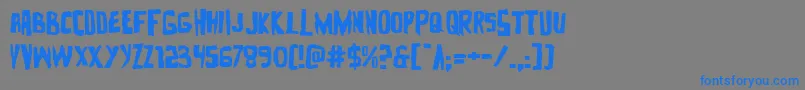 フォントZakensteinexpand – 灰色の背景に青い文字