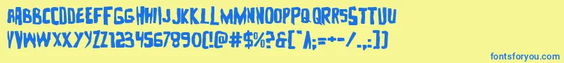 Zakensteinexpand Font – Blue Fonts on Yellow Background