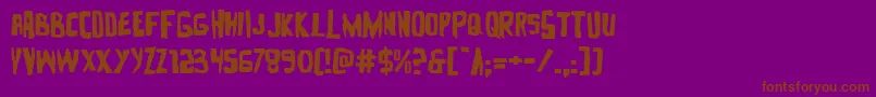 Zakensteinexpand-Schriftart – Braune Schriften auf violettem Hintergrund