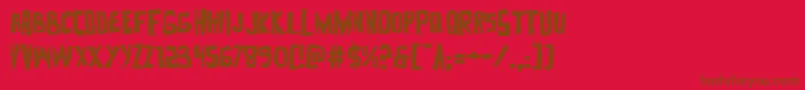 Czcionka Zakensteinexpand – brązowe czcionki na czerwonym tle