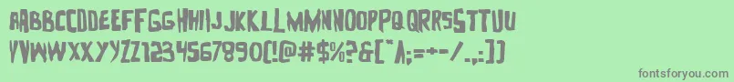 フォントZakensteinexpand – 緑の背景に灰色の文字