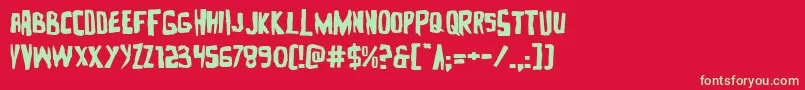 Zakensteinexpand Font – Green Fonts on Red Background
