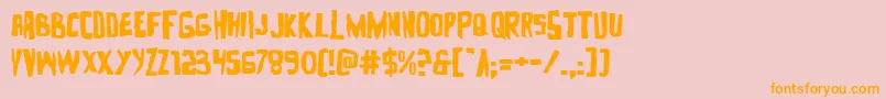 フォントZakensteinexpand – オレンジの文字がピンクの背景にあります。