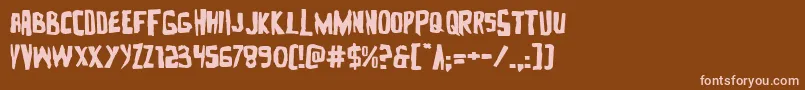 Шрифт Zakensteinexpand – розовые шрифты на коричневом фоне