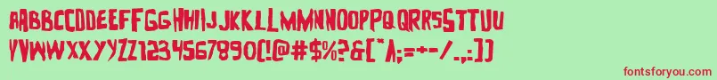 Шрифт Zakensteinexpand – красные шрифты на зелёном фоне