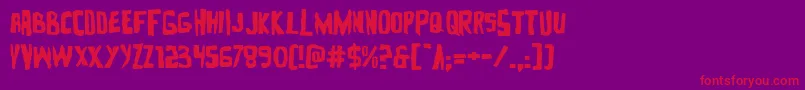 Zakensteinexpand-Schriftart – Rote Schriften auf violettem Hintergrund