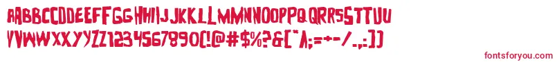 フォントZakensteinexpand – 白い背景に赤い文字