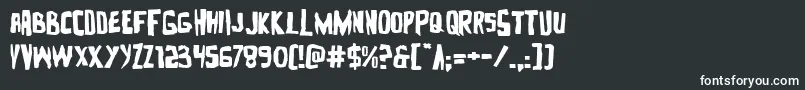 Шрифт Zakensteinexpand – белые шрифты на чёрном фоне