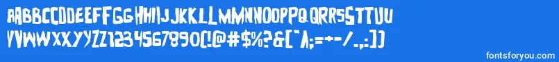 Шрифт Zakensteinexpand – белые шрифты на синем фоне