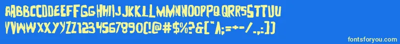 Zakensteinexpand Font – Yellow Fonts on Blue Background